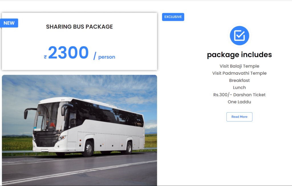 chennai bus packages price details