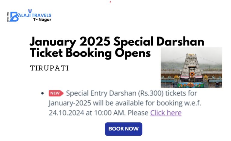 January 2025 Special Darshan Tickets Open on Oct 24