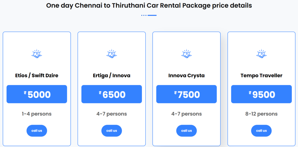 Chennai to tiruthani tour packages