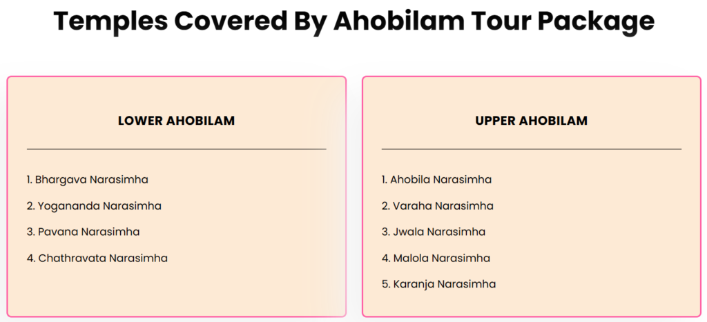 ahobilam temple tour packages