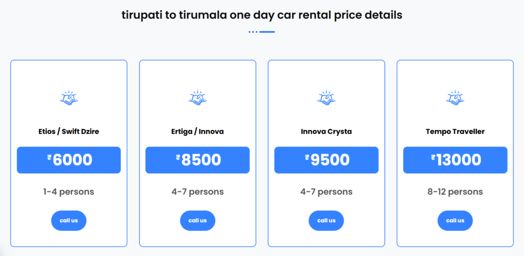 Tirupati to Tirumala Temple car packages