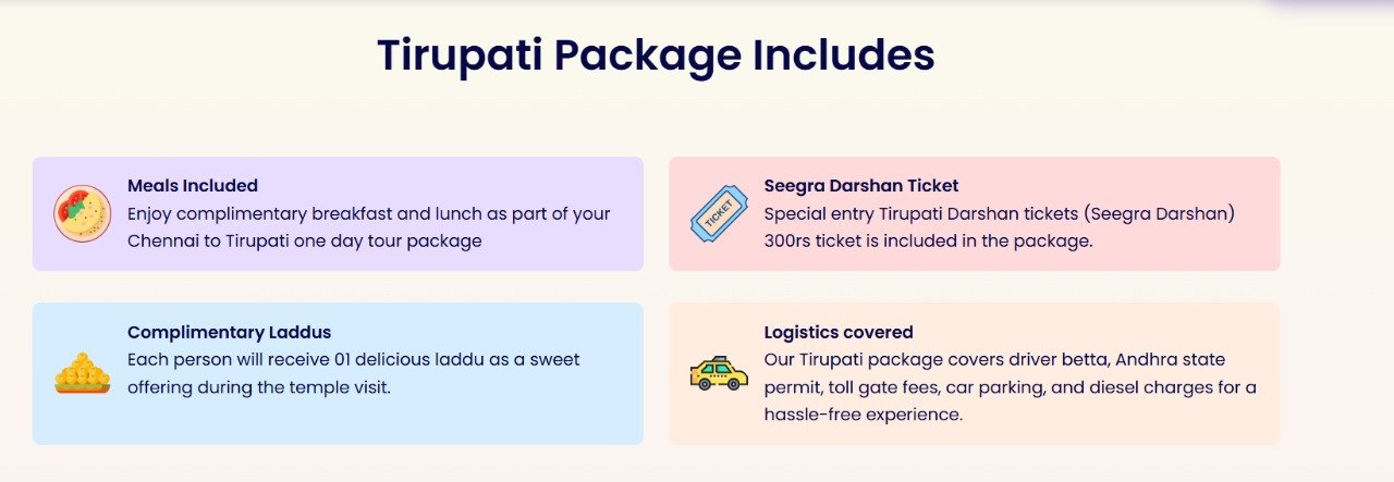 Tirupati Darshan Package Inclusion