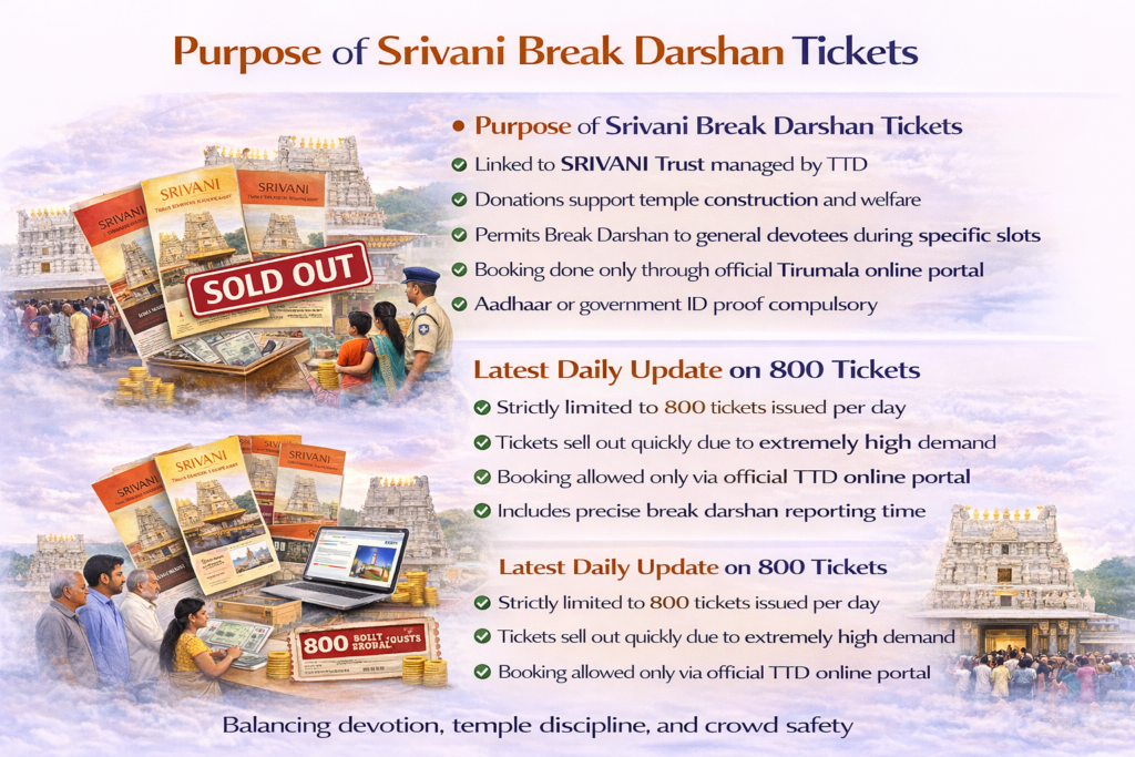 Purpose of Srivani Break Darshan Tickets