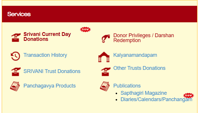 SRIVANI Booking Schedule